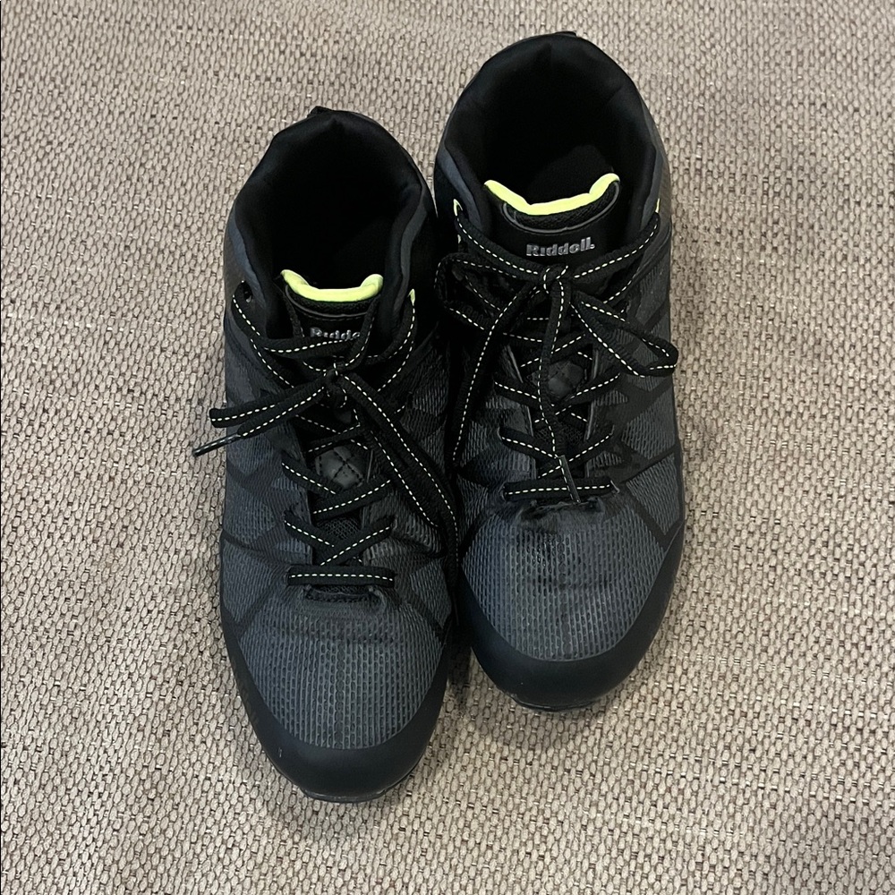 Riddell Black and Gray Football Cleats